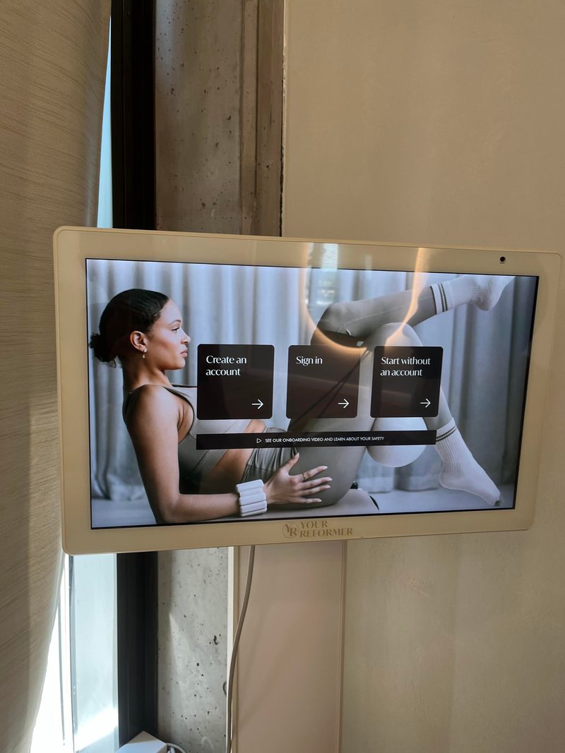 Your Reformer Bildschirm: Login mit Account-Optionen